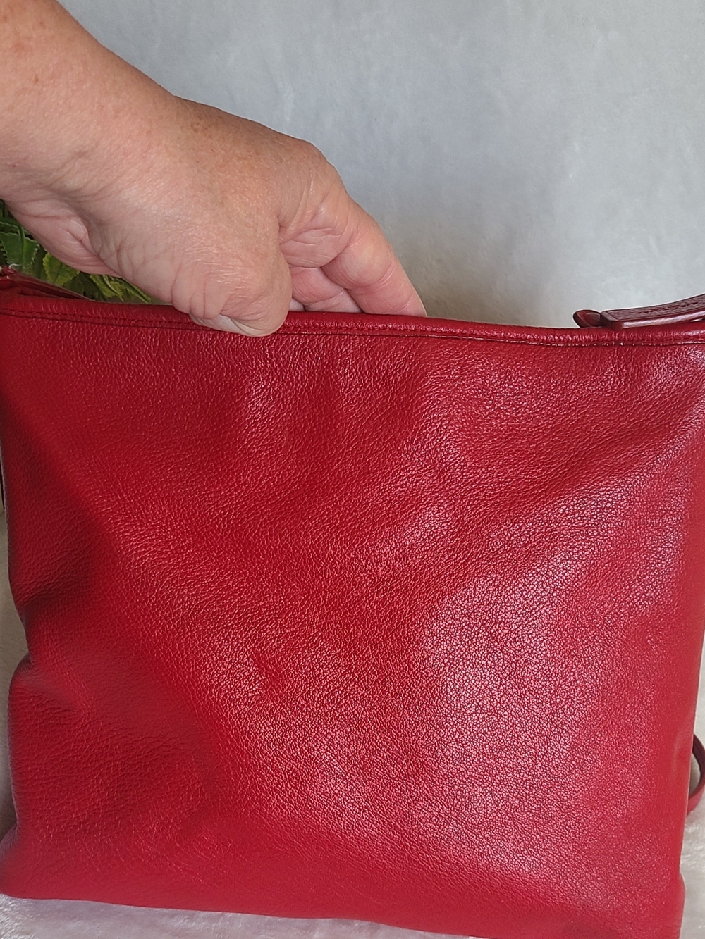 COACH Red Pebbled Leather Crossbody Bag - Picture 5 of 9